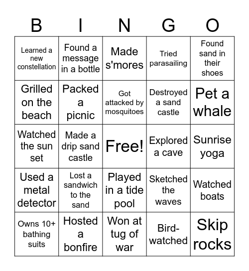 7 Bingo Card