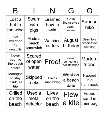 8 Bingo Card