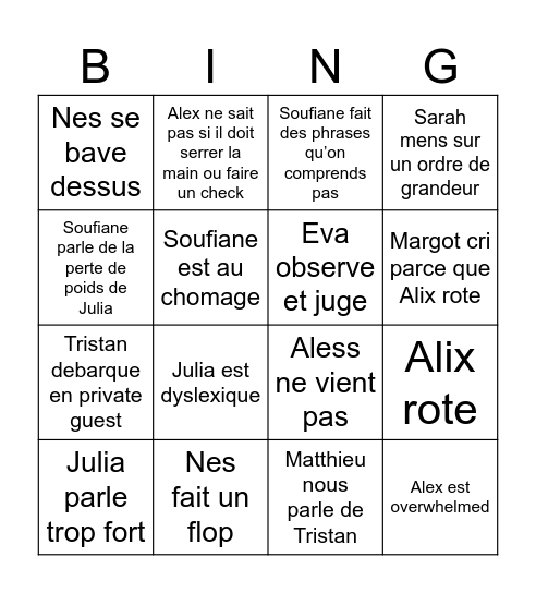 Retrouvaille de la secte Bingo Card