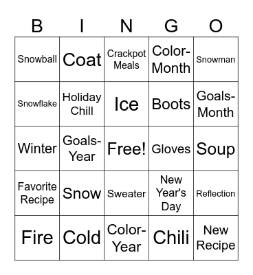January Bingo Card