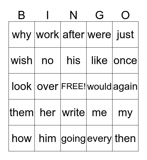 RTI Bingo Week Four-Even Bingo Card
