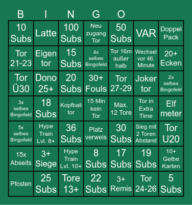 Bundesliga - KONFERENZ Bingo Card