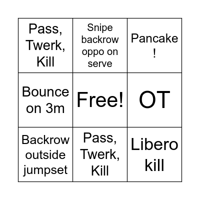 OUVC bingo card Bingo Card