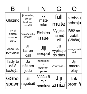 Jiji/Vlasa Bingo Card