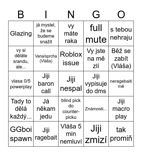 Jiji/Vlasa Bingo Card