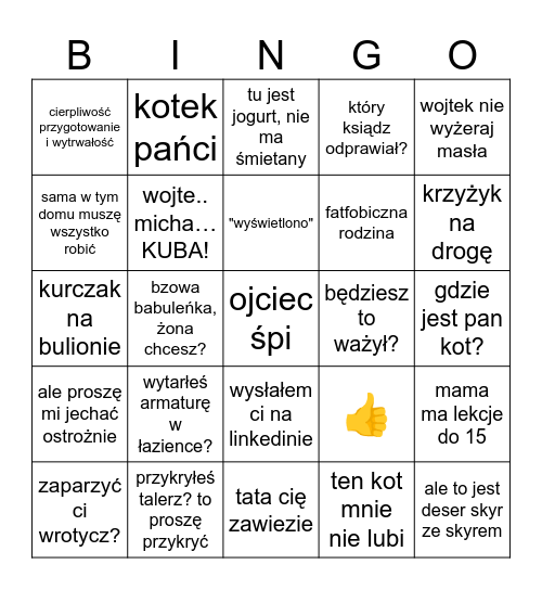 Wojtki Bingo Card