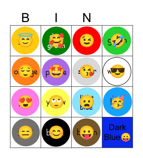 Colour Bingo Card