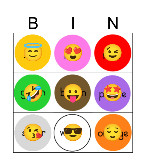 Colour Bingo Card