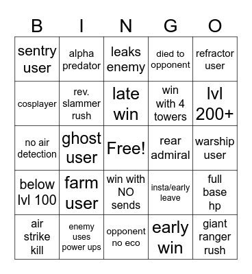 TDX PvP BINGO Card