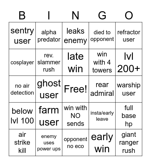 TDX PvP BINGO Card