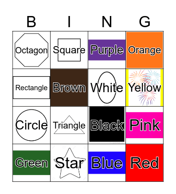 Color and Shapes Bingo Card