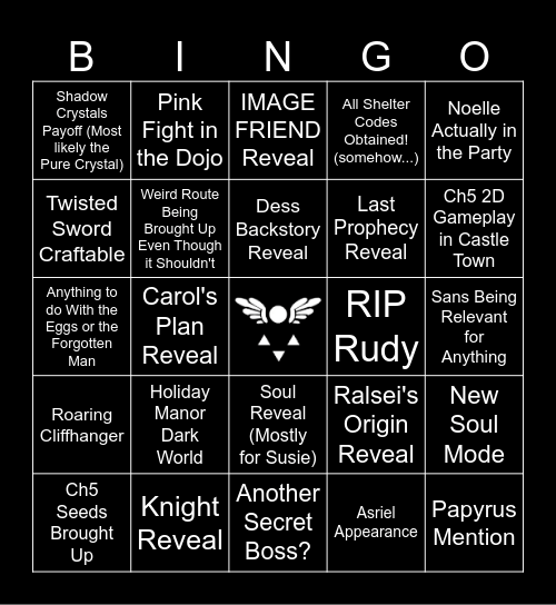 DELTARUNE Chapter 6 Bingo Card