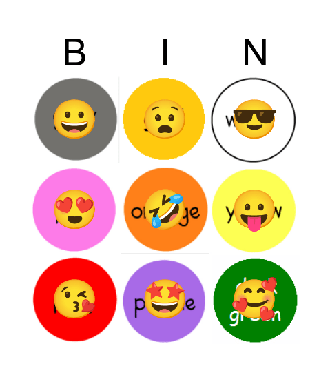 Colour Bingo Card