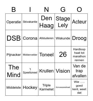 Ruben & Tibbe 21 Bingo Card