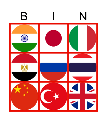 Flags Bingo 2 Bingo Card