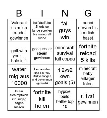 BP Bingo Card