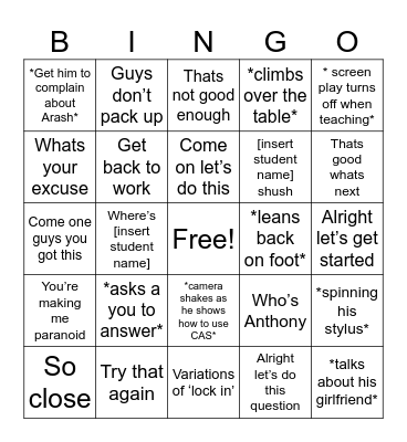 Dathen Bingo Card