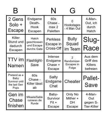 BINGO BY DAYLIGHT Bingo Card
