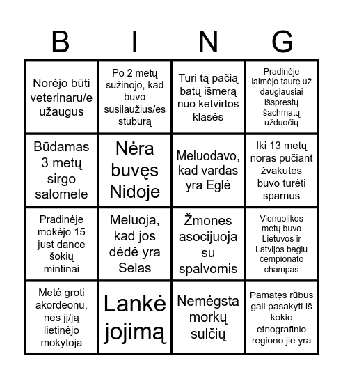 Surask kuris žmogus... Bingo Card