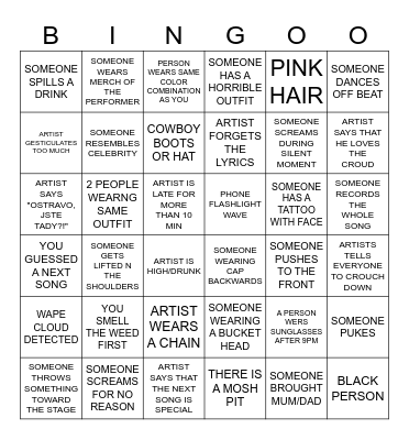HIP HOP NE ZYJEEEE Bingo Card