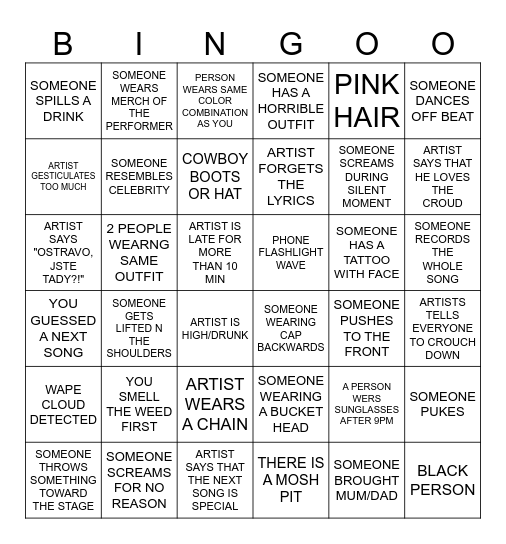 HIP HOP NE ZYJEEEE Bingo Card