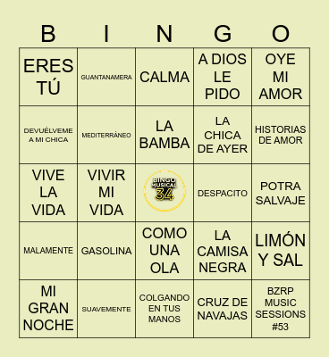 ÉXITOS EN ESPAÑOL Bingo Card