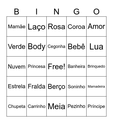 Bingo chá revelação Bingo Card