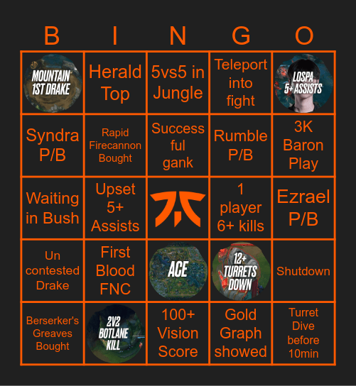 Fnatic vs GiantX (Summer 26) Bingo Card