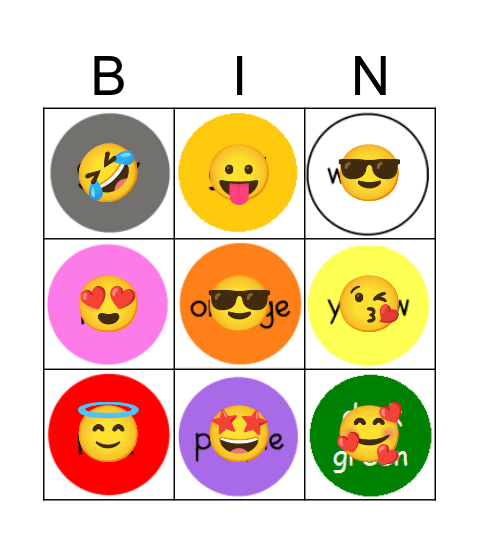 Colour Bingo Card