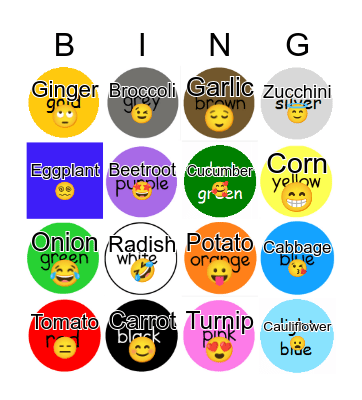 Colour Bingo Name Bingo Card