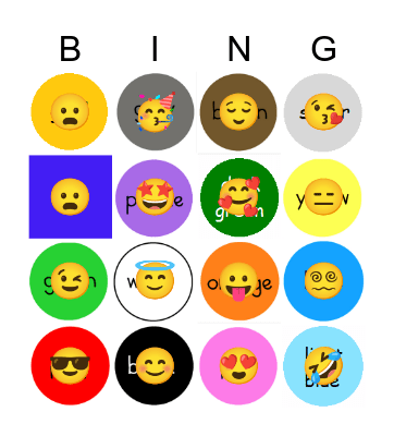 Colour Bingo Card