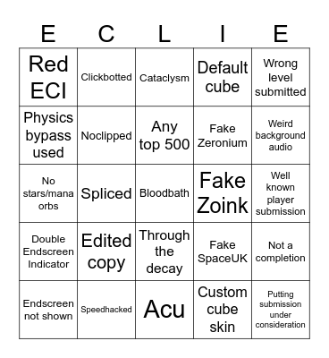 Endscreen/Cheats/Level/Icons/Extra Bingo Card