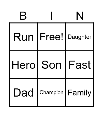BINGO BLUE WAY - FATHER'S DAY Bingo Card