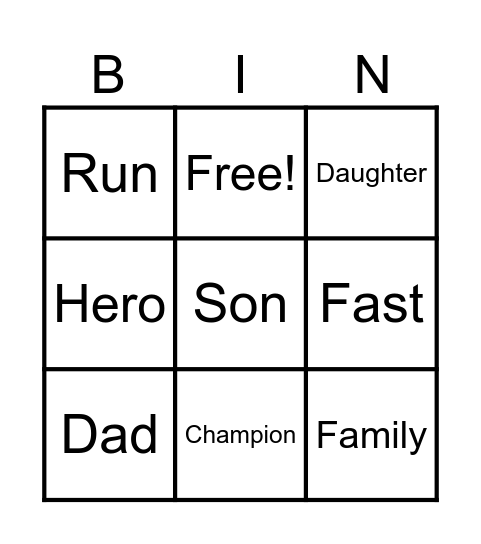 BINGO BLUE WAY - FATHER'S DAY Bingo Card