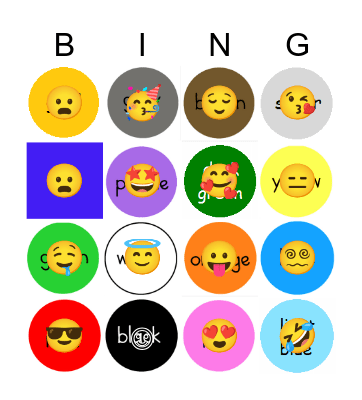 Colour Bingo Card