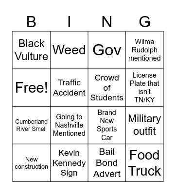 Clarksville Bingo Card