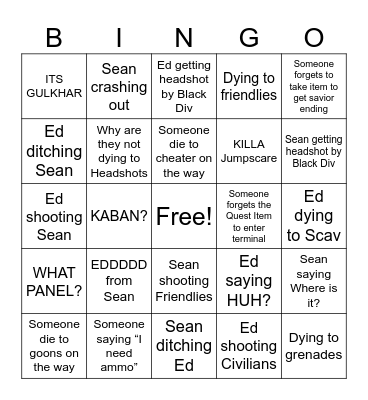 Terminal Bingo Card