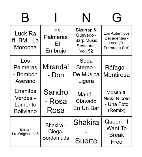 Los de Virgo Bingo Card