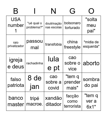 flavinho desmaio Bingo Card