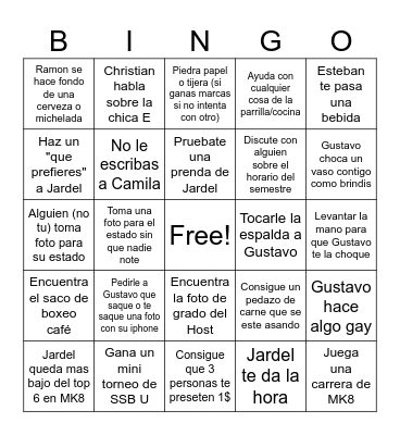 David Bingo Card