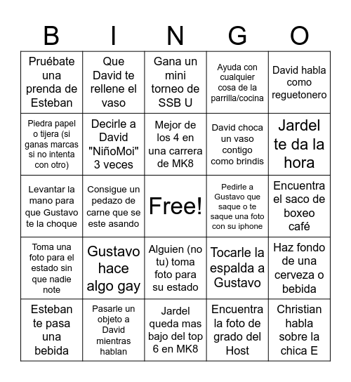Ramon Bingo Card