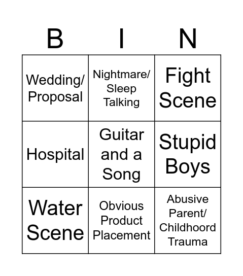 You Maniac Bingo Card