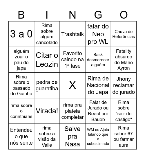 Bingo BDA 10 Bingo Card