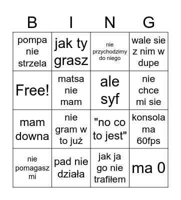 powody bobiego do rage Bingo Card