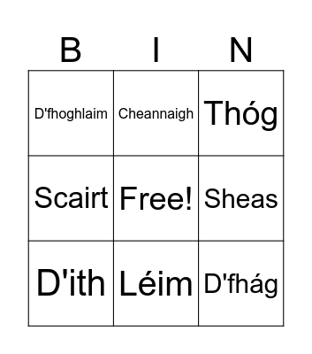 Aimsir Chaite - Rialta Bingo Card