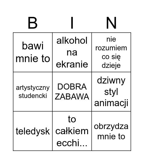 ALKOBINGO NOMIKARI Bingo Card