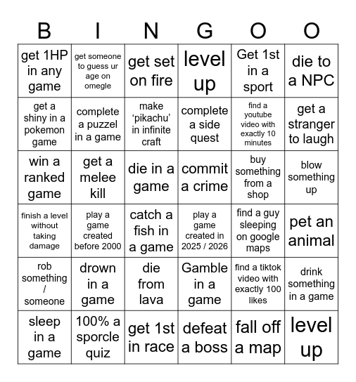 Bro vs Bro vs Bro Bingo Card