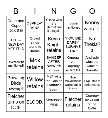 All In 2026 Bingo Card
