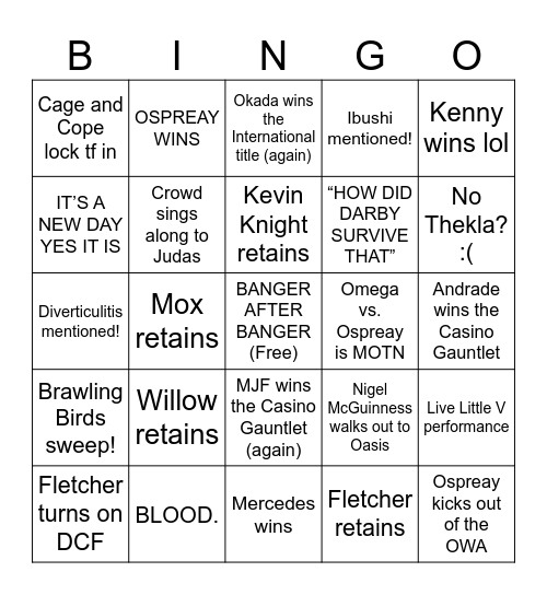 All In 2026 Bingo Card