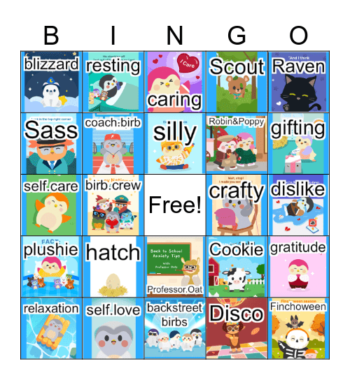 Finch Bingo Card